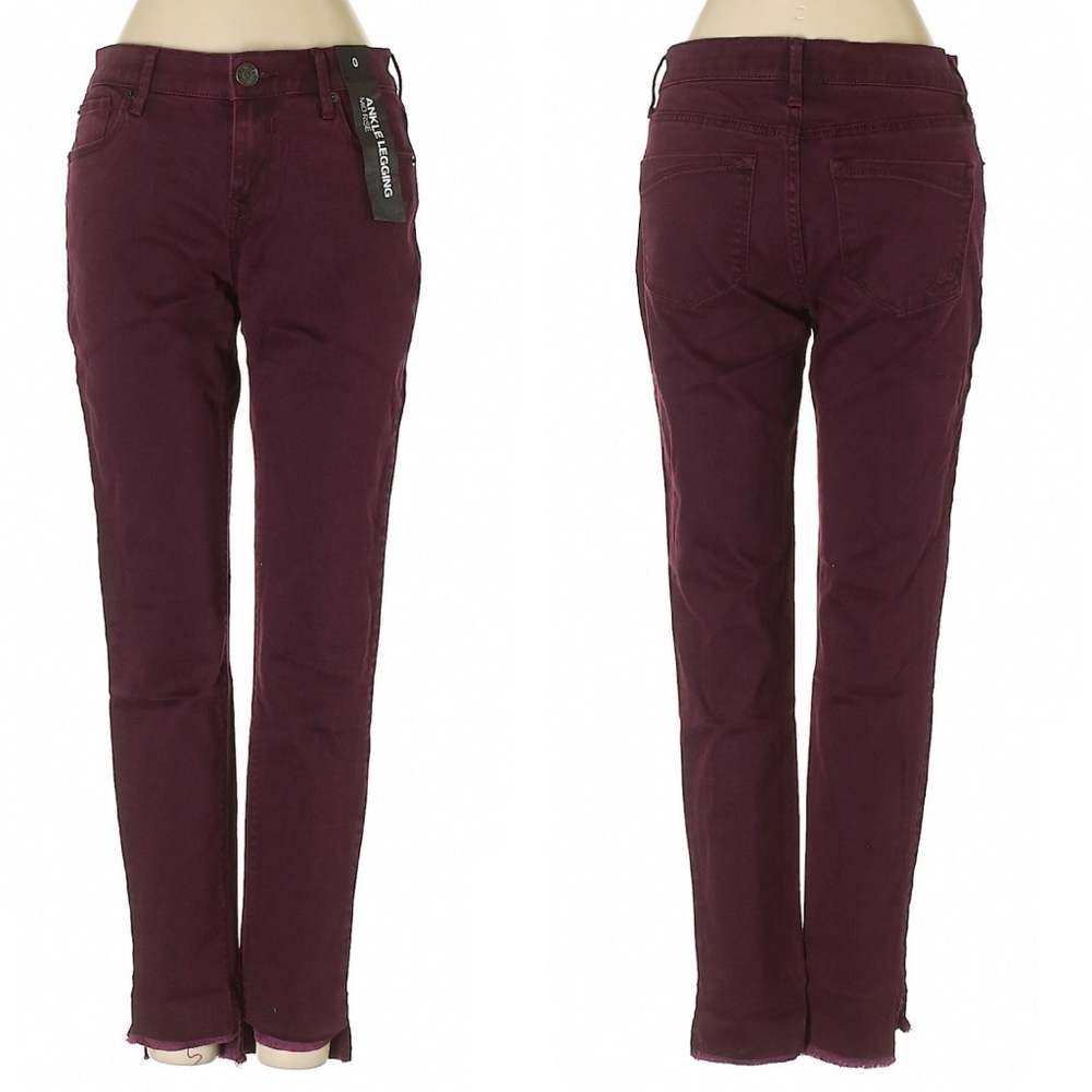 Express Mid-rise Ankle Legging, Size 0, Wine color